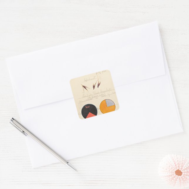 Oats, 1920 by Hilma af Klint  Square Sticker (Envelope)