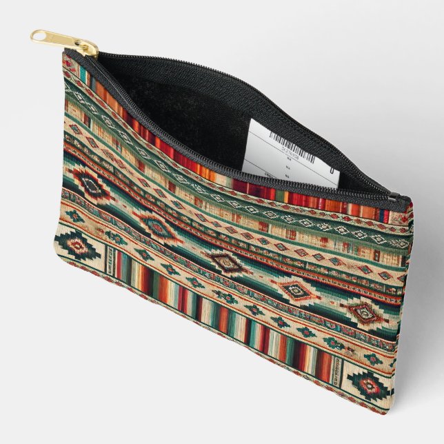 “OAXACA” HISPANIC-HERITAGE SMALL ACCESSORY POUCH (Open)