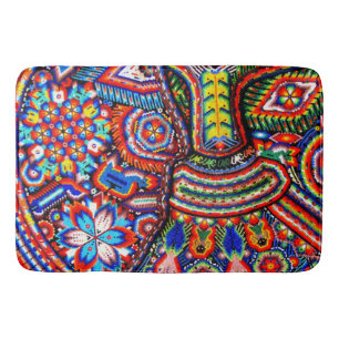 Oaxaca Mexico Mexican Mayan Tribal Art Boho Travel Bath Mat