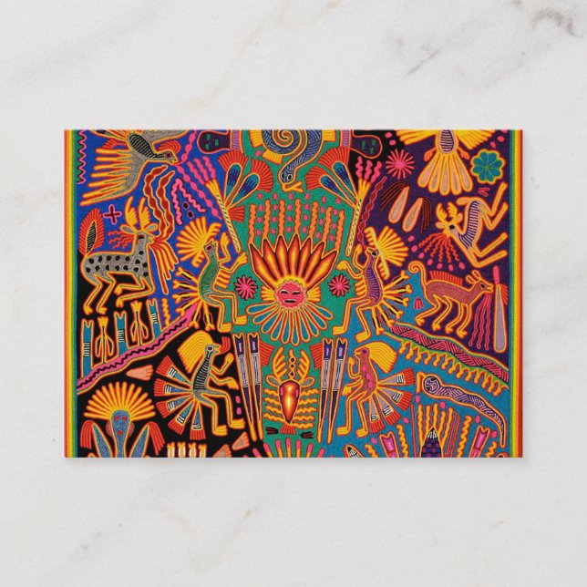Oaxaca Mexico Mexican Mayan Tribal Art Boho Travel Business Card (Front)