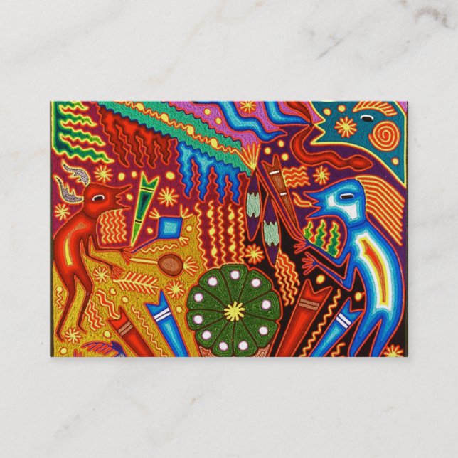 Oaxaca Mexico Mexican Mayan Tribal Art Boho Travel Business Card (Front)
