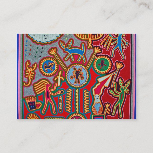Oaxaca Mexico Mexican Mayan Tribal Art Boho Travel Business Card (Front)