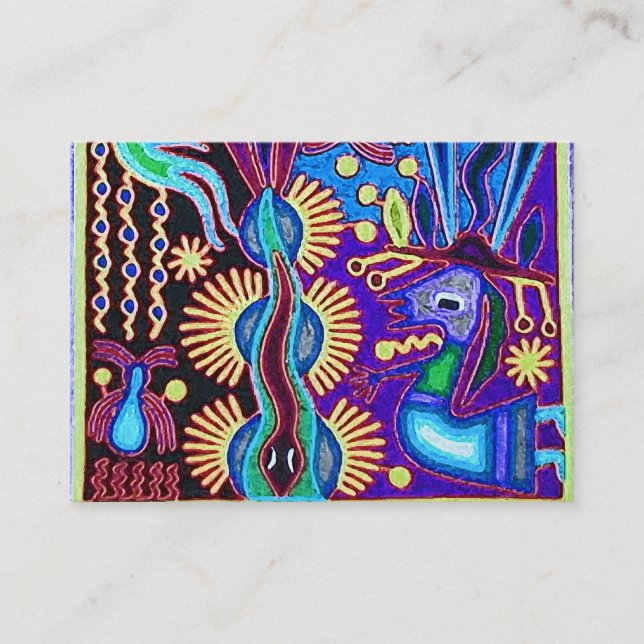 Oaxaca Mexico Mexican Mayan Tribal Art Boho Travel Business Card (Front)