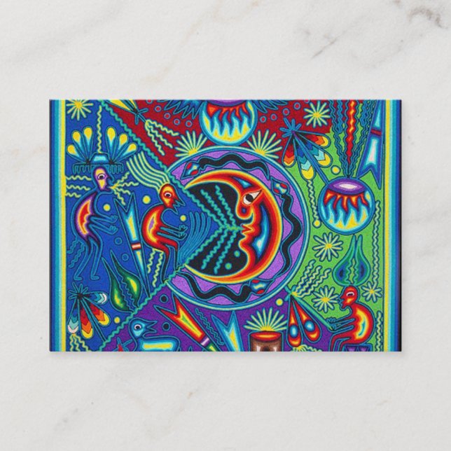 Oaxaca Mexico Mexican Mayan Tribal Art Boho Travel Business Card (Front)