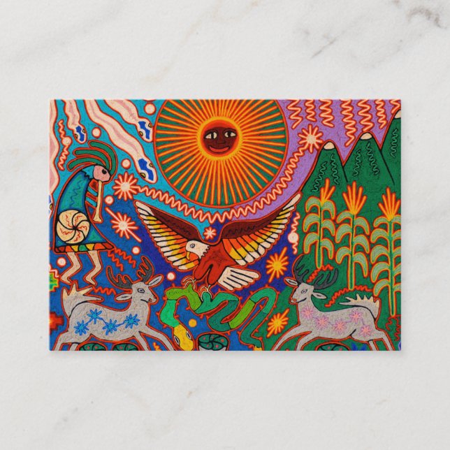 Oaxaca Mexico Mexican Mayan Tribal Art Boho Travel Business Card (Front)