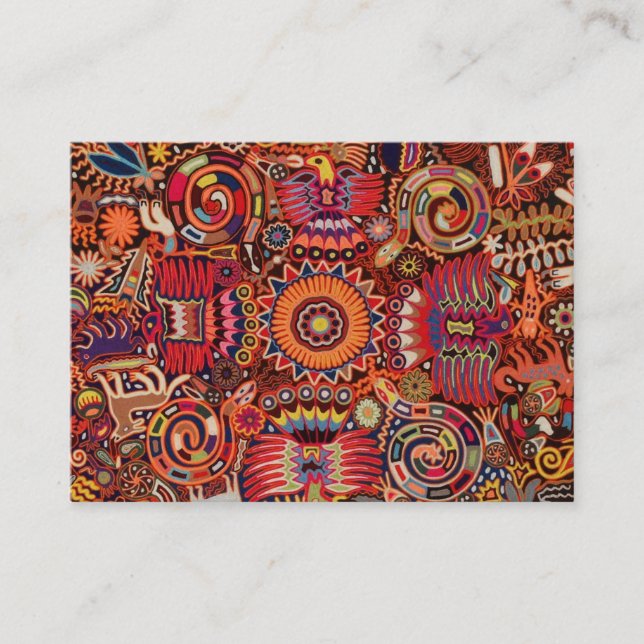 Oaxaca Mexico Mexican Mayan Tribal Art Boho Travel Business Card (Front)