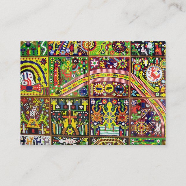 Oaxaca Mexico Mexican Mayan Tribal Art Boho Travel Business Card (Front)