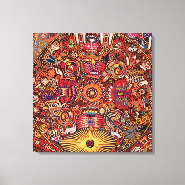 Oaxaca Mexico Mexican Mayan Tribal Art Boho Travel Canvas Print (Front)