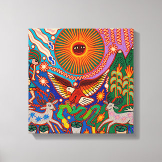 Oaxaca Mexico Mexican Mayan Tribal Art Boho Travel Canvas Print