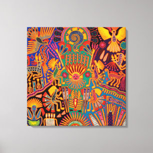 Oaxaca Mexico Mexican Mayan Tribal Art Boho Travel Canvas Print