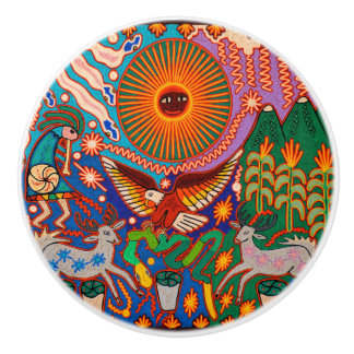 Oaxaca Mexico Mexican Mayan Tribal Art Boho Travel Ceramic Knob