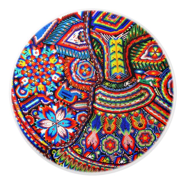 Oaxaca Mexico Mexican Mayan Tribal Art Boho Travel Ceramic Knob (Front)