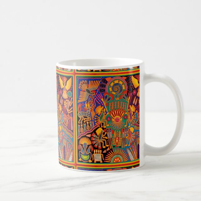 Oaxaca Mexico Mexican Mayan Tribal Art Boho Travel Coffee Mug (Right)