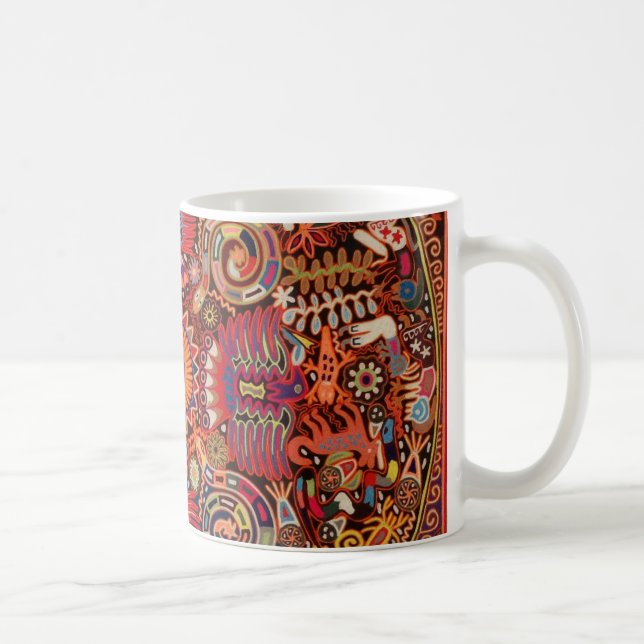 Oaxaca Mexico Mexican Mayan Tribal Art Boho Travel Coffee Mug (Right)