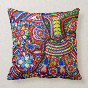 Oaxaca Mexico Mexican Mayan Tribal Art Boho Travel Cushion