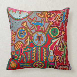 Oaxaca Mexico Mexican Mayan Tribal Art Boho Travel Cushion