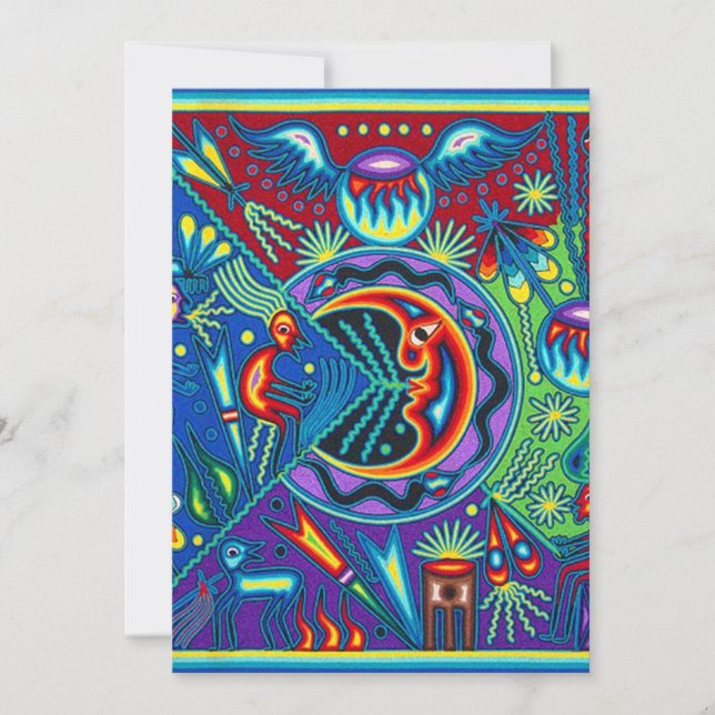 Oaxaca Mexico Mexican Mayan Tribal Art Boho Travel Invitation (Front)