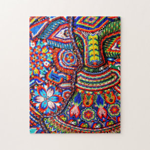 Oaxaca Mexico Mexican Mayan Tribal Art Boho Travel Jigsaw Puzzle