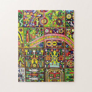 Oaxaca Mexico Mexican Mayan Tribal Art Boho Travel Jigsaw Puzzle