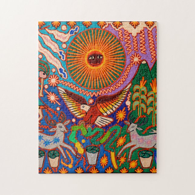 Oaxaca Mexico Mexican Mayan Tribal Art Boho Travel Jigsaw Puzzle (Vertical)