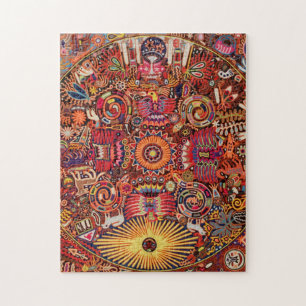 Oaxaca Mexico Mexican Mayan Tribal Art Boho Travel Jigsaw Puzzle
