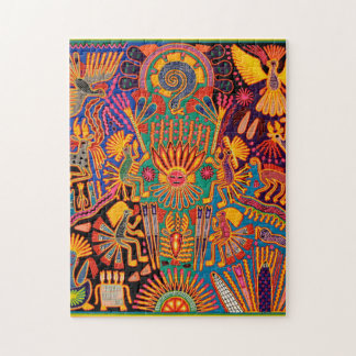 Oaxaca Mexico Mexican Mayan Tribal Art Boho Travel Jigsaw Puzzle