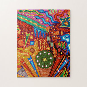 Oaxaca Mexico Mexican Mayan Tribal Art Boho Travel Jigsaw Puzzle