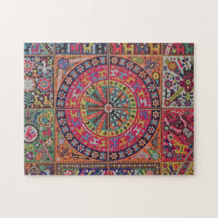 Oaxaca Mexico Mexican Mayan Tribal Art Boho Travel Jigsaw Puzzle
