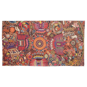 Oaxaca Mexico Mexican Mayan Tribal Art Boho Travel Pillowcase