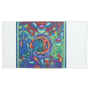 Oaxaca Mexico Mexican Mayan Tribal Art Boho Travel Pillowcase