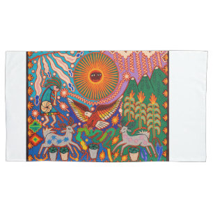 Oaxaca Mexico Mexican Mayan Tribal Art Boho Travel Pillowcase