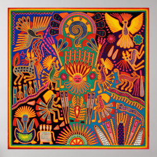 Oaxaca Mexico Mexican Mayan Tribal Art Boho Travel Poster