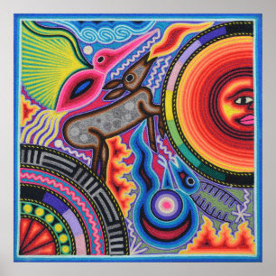 Oaxaca Mexico Mexican Mayan Tribal Art Boho Travel Poster
