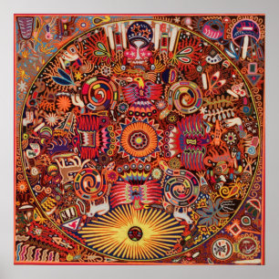 Oaxaca Mexico Mexican Mayan Tribal Art Boho Travel Poster