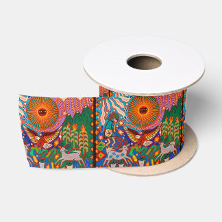 Oaxaca Mexico Mexican Mayan Tribal Art Boho Travel Satin Ribbon