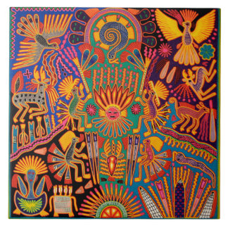 Oaxaca Mexico Mexican Mayan Tribal Art Boho Travel Tile