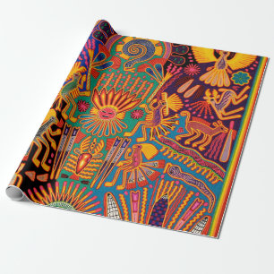 Oaxaca Mexico Mexican Mayan Tribal Art Boho Travel Wrapping Paper