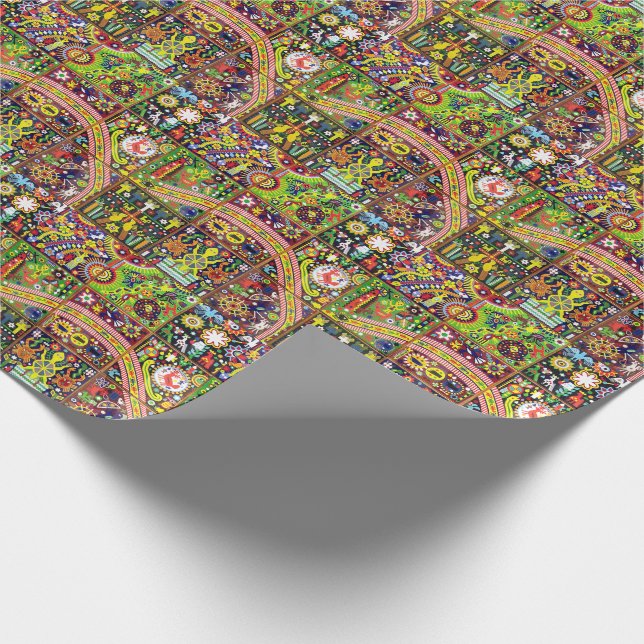 Oaxaca Mexico Mexican Mayan Tribal Art Boho Travel Wrapping Paper (Corner)