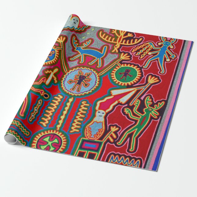 Oaxaca Mexico Mexican Mayan Tribal Art Boho Travel Wrapping Paper (Unrolled)