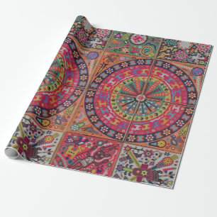 Oaxaca Mexico Mexican Mayan Tribal Art Boho Travel Wrapping Paper