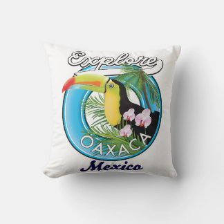 Oaxaca Mexico travel logo Cushion