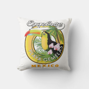 Oaxaca Mexico travel logo Throw Pillow