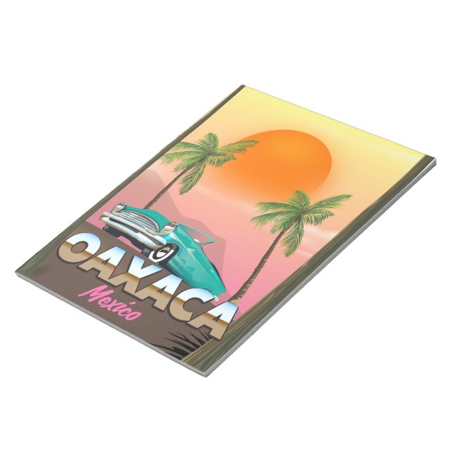 Oaxaca Mexico travel poster Notepad (Angled)