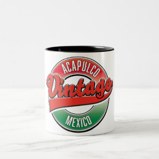 Oaxaca mexico vintage logo. Two-Tone coffee mug