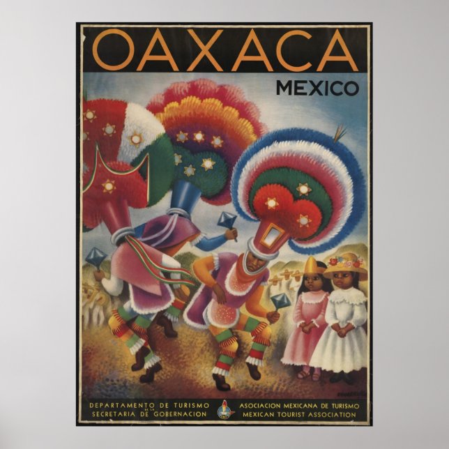 Oaxaca Mexico Vintage Travel Poster Ad Retro Print (Front)