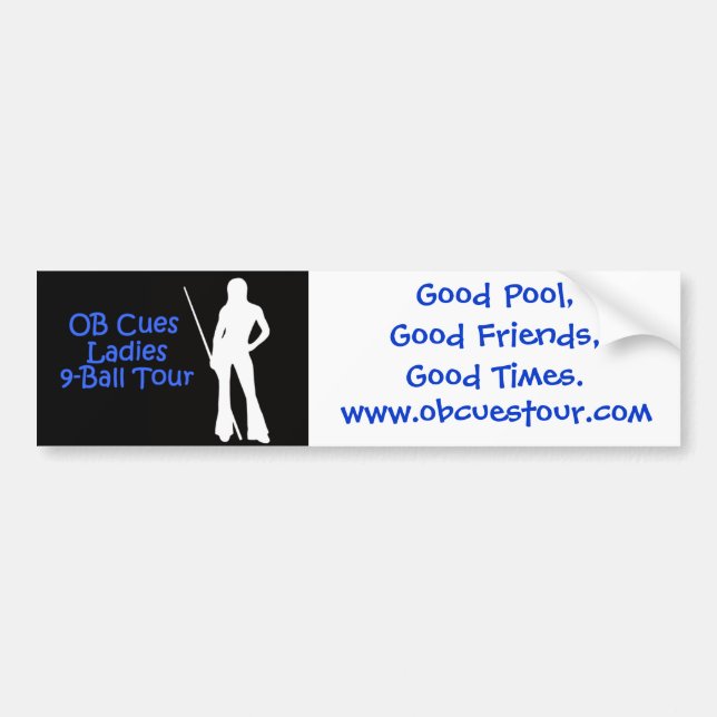 OB Cues Ladies 9-Ball Tour Bumper Sticker (Front)