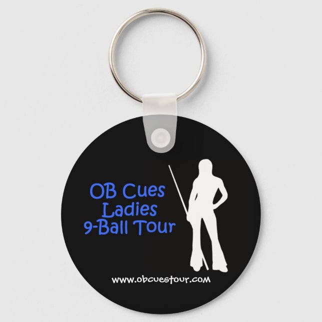 OB Cues Ladies 9-Ball Tour Logo Keychain (Front)