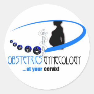 OB / GYN AT YOUR CERVIX - FUNNY MEDICAL CLASSIC ROUND STICKER
