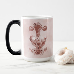 Ob/Gyn Midwife Floral Childbirth Cervix Ovaries Magic Mug