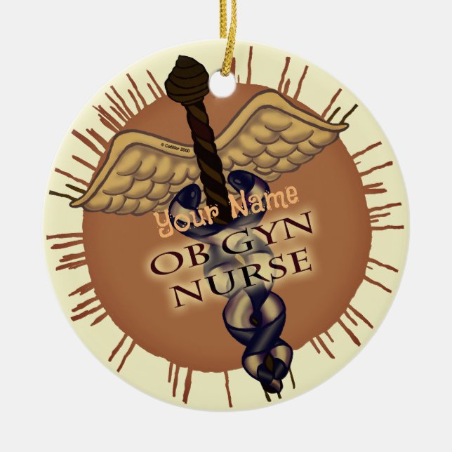 OB Gyn Nurse Caduceus  ornament (Front)